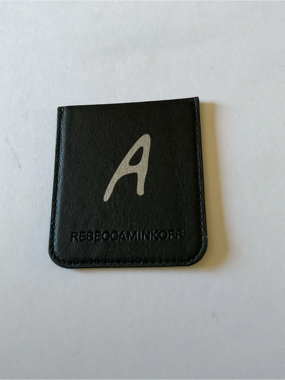 REBECCA MINKOFF INITIAL ‘A’ PHONE CARD POCKET BLACK NEW